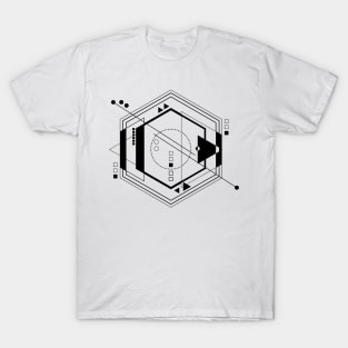 Abstract pattern geometric galaxy black T-Shirt